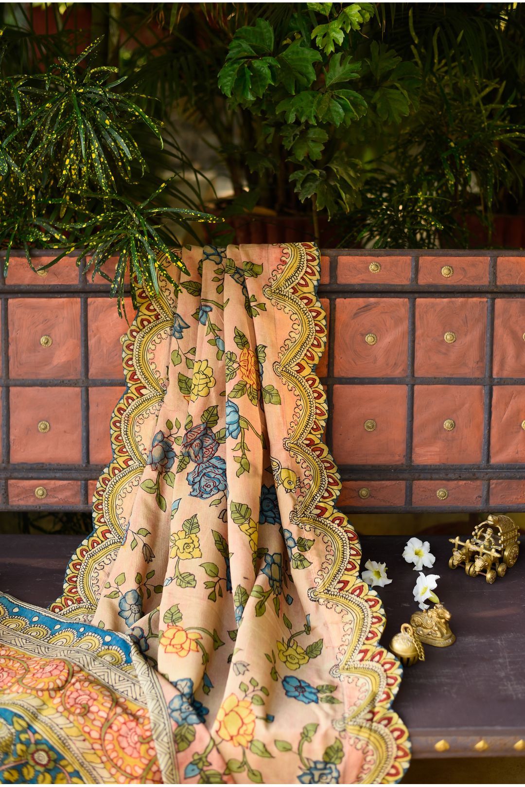 Peach Kalamkari Saree - Kasturi by Amsa