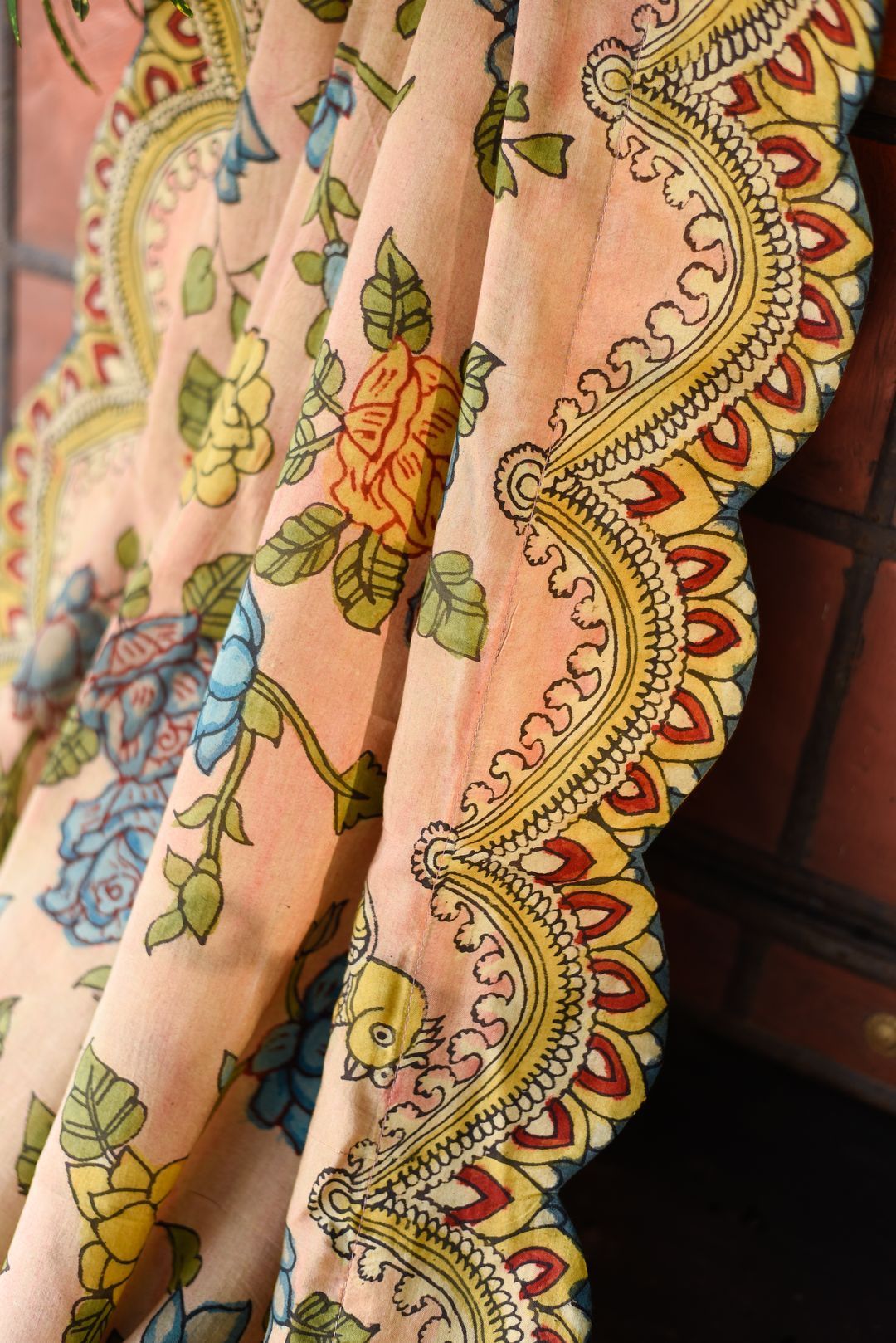 Peach Kalamkari Saree - Kasturi by Amsa