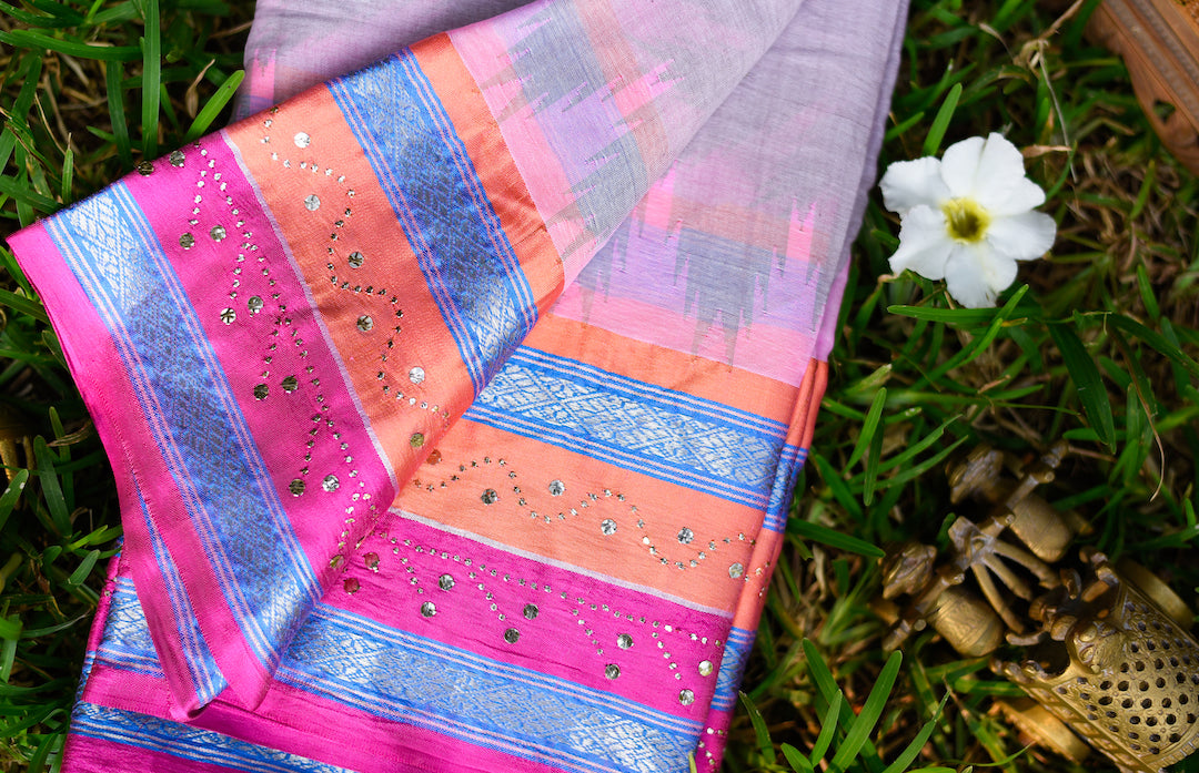 Lavender Khadi Saree - Kasturi by Amsa