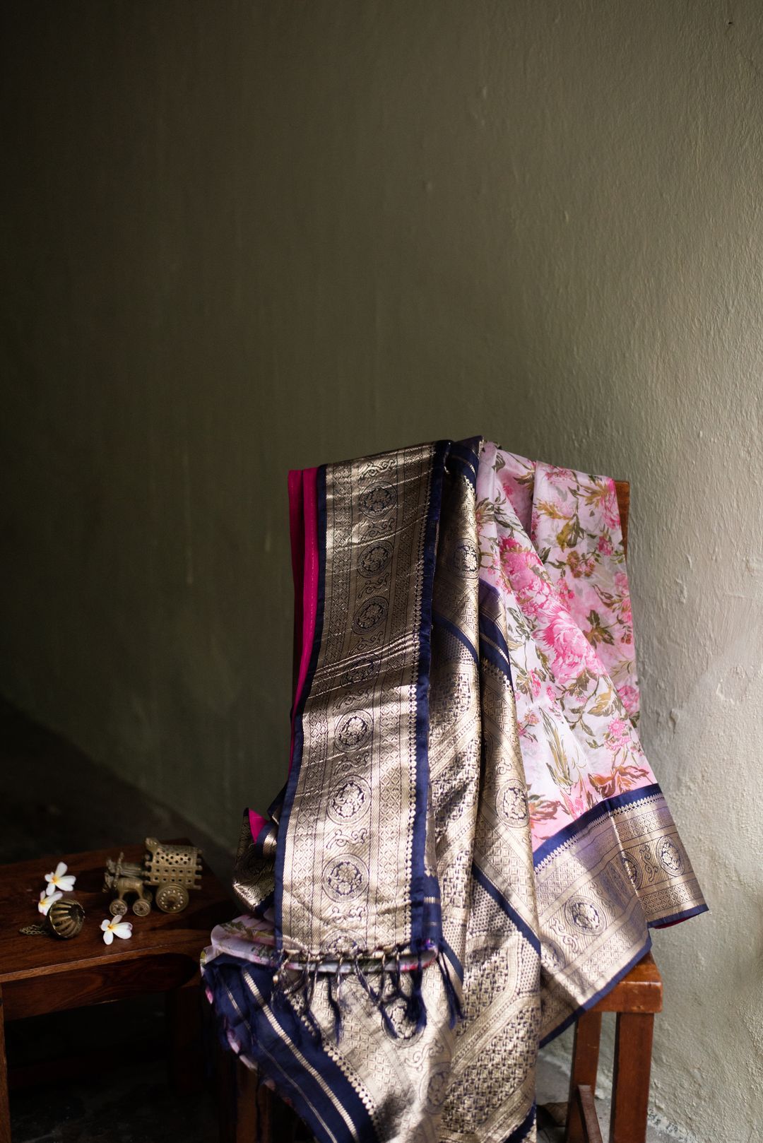 Blush Pink Printed Organza Kanchi Saree - Kasturi by Amsa